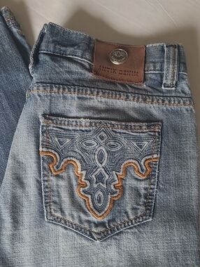 Antik Denim Blue Jeans Vintage Slim Straight 32x31. Med Wash. Western Rodeo